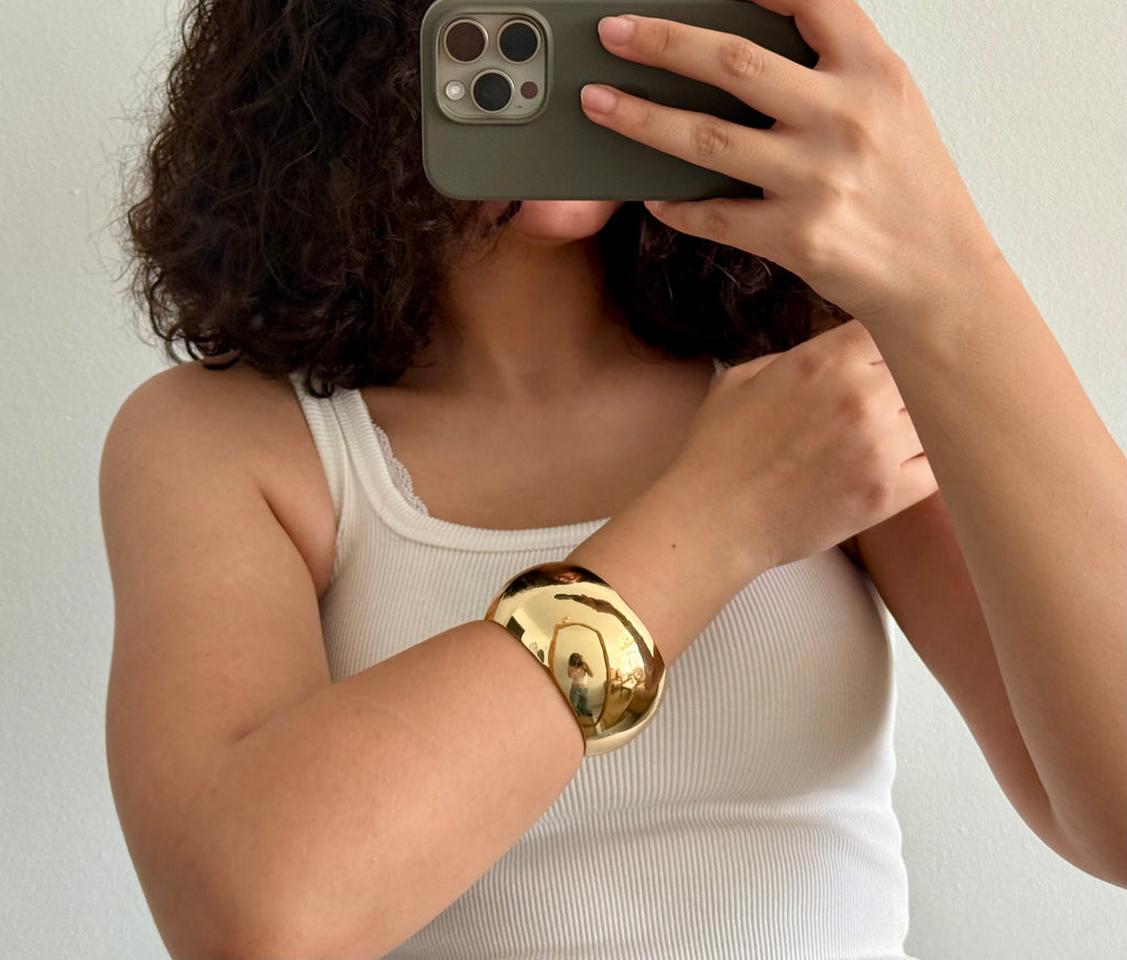 Chunky gold cuff