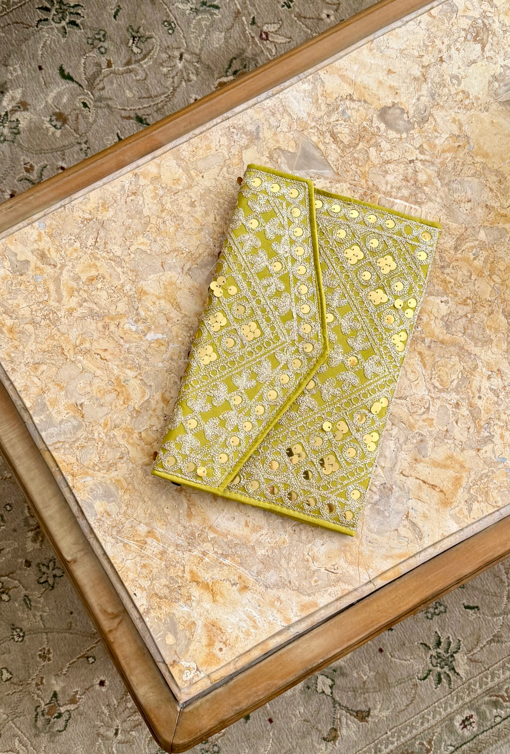Lime green summer clutch