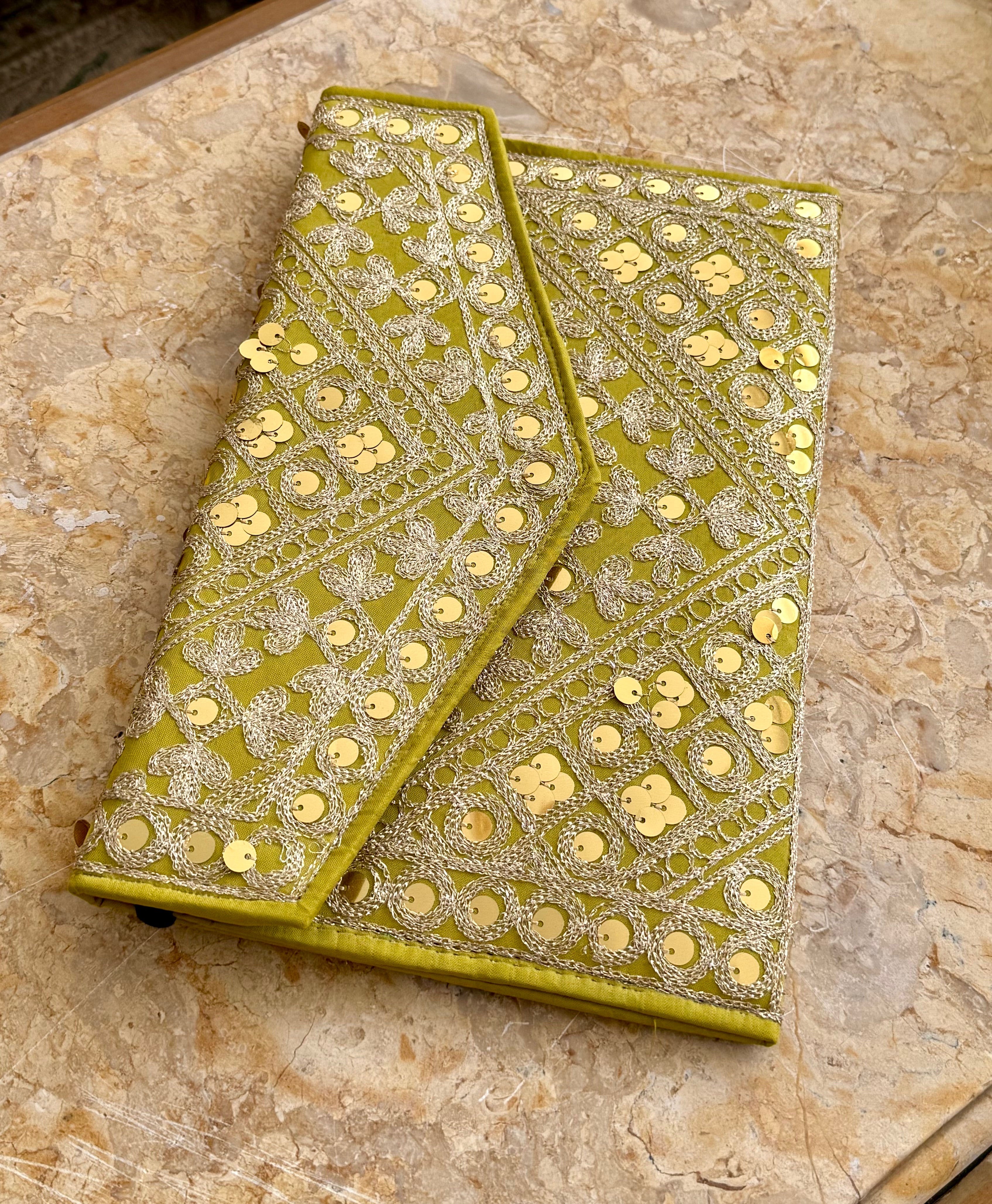 Lime green summer clutch